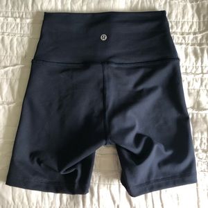 high rise navy blue wonder under biker shorts